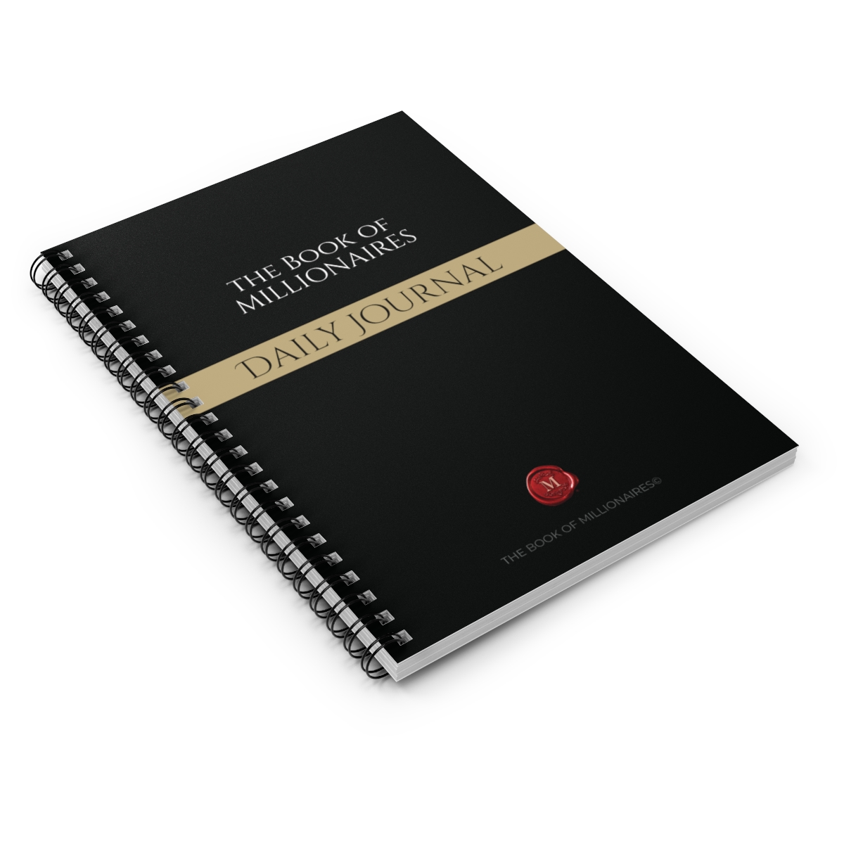 Black Spiral Daily Journal Notebook - Ruled Line